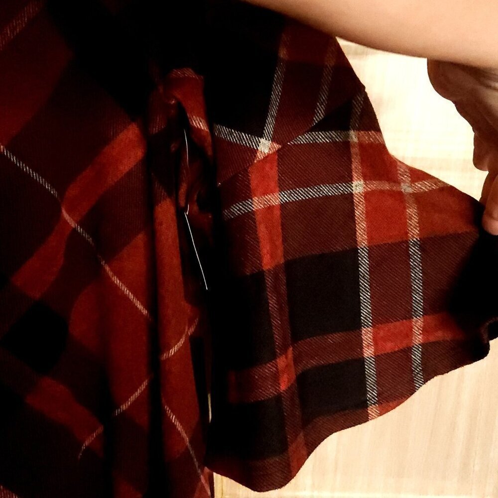 JH Womens Plus Rust Red Plaid Shift Dress 3X - Picture 7 of 7